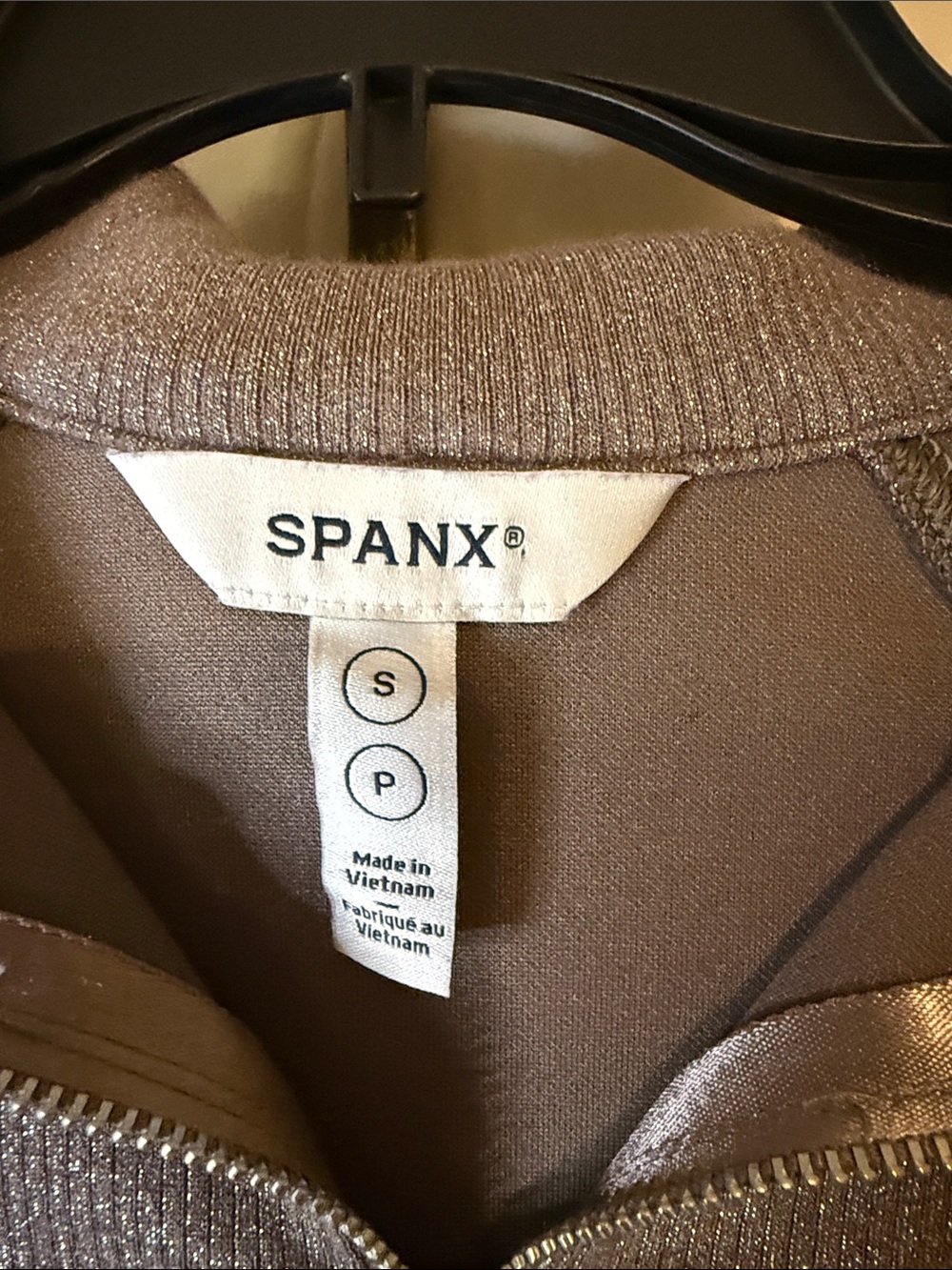SPANX Taupe Shimmery Wide-Leg Pants & Zip Pullover Set - Picture 2 of 10